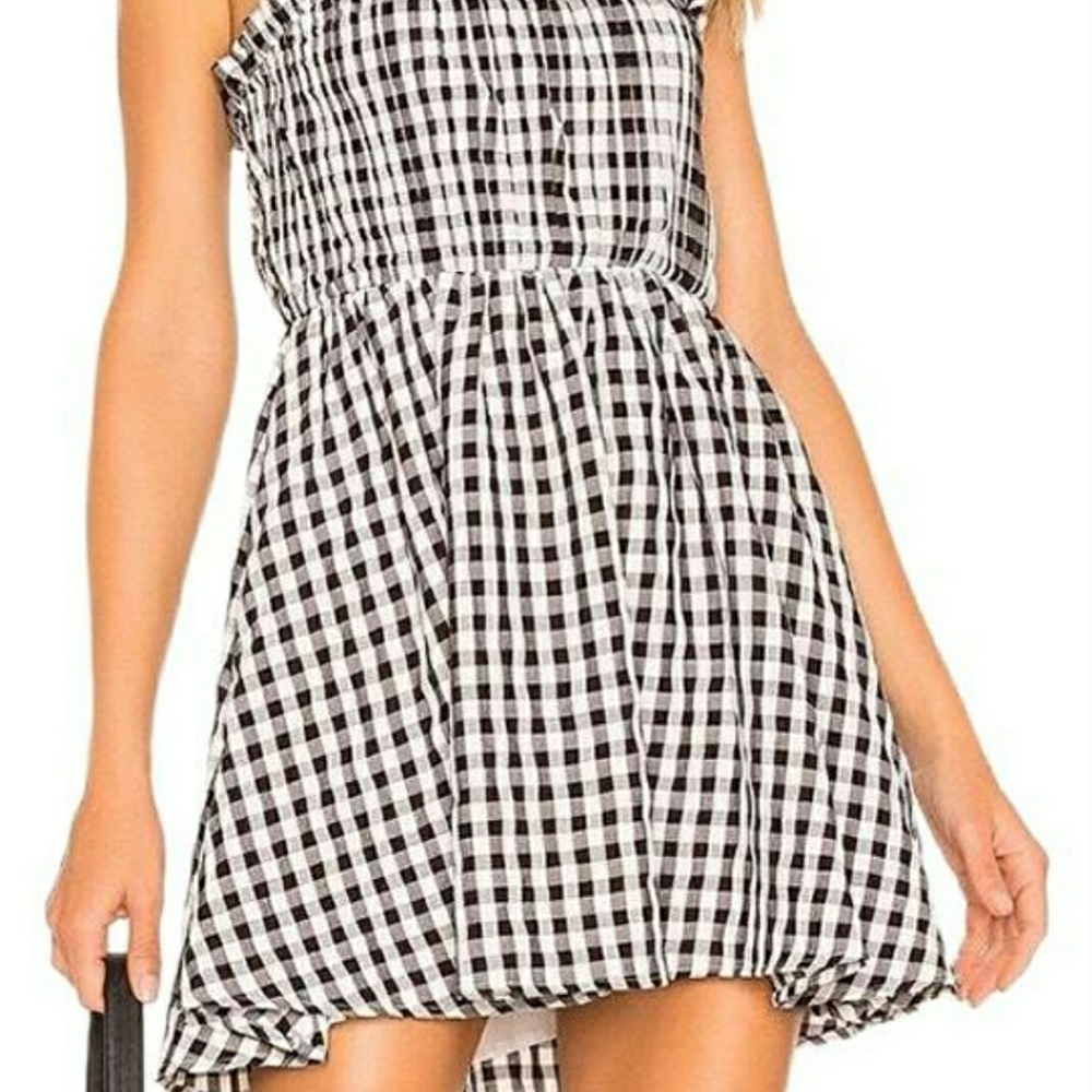 NBD Black and White Strapless Dress